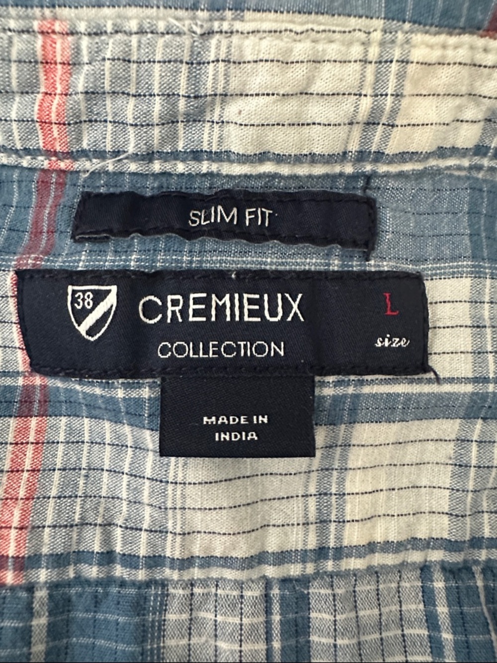 Daniel Cremieux Casual Short-Sleeve Plaid Button-Down Shirt - Blue, White & Red - Picture 11 of 11